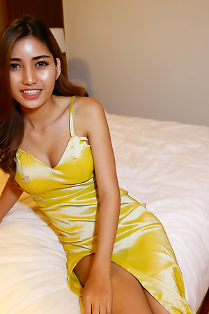 20yo superb Thai ladyboy gets ass filled by big white blarney