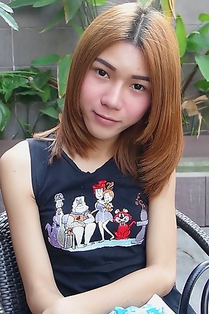 19 year old rearward Thai ladyboy gets naked and does a striptease